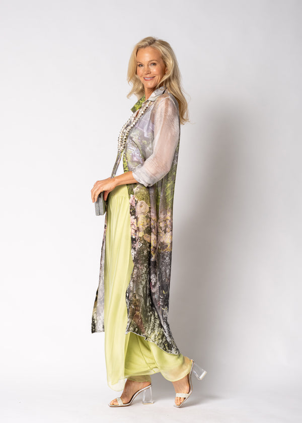 Gia Silk Pants in Lily Green