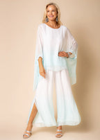 Nura Silk Pants in Aqua  Mist
