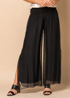 New Gia Silk Pants in Onyx