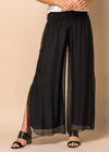 New Gia Silk Pants - Onyx