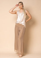 New Gia Silk Pants in Desert