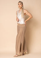 New Gia Silk Pants in Desert