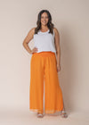 Gia Silk Pants in Sunset Orange