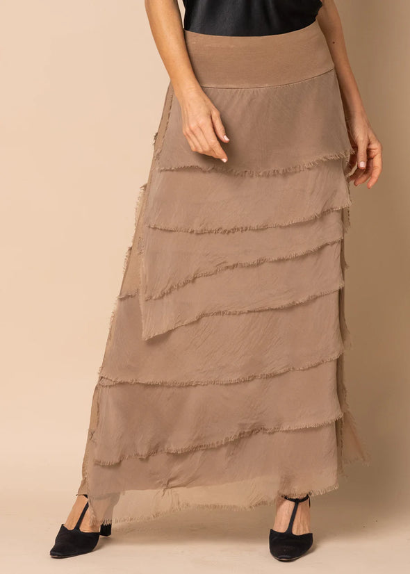 Fifi Silk Skirt in Desert