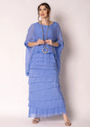 Fifi Silk Skirt in Positano Blue
