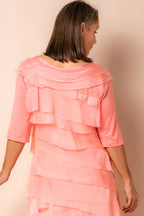 Fleur Silk Top in Coral Crush