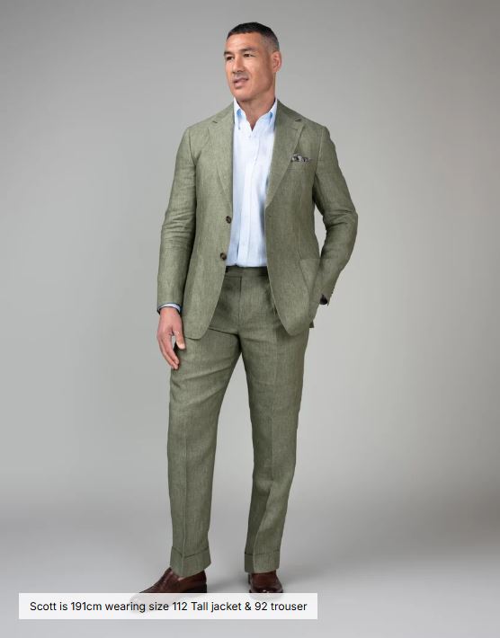 Rembrandt Malta Linen Blazer - Sage Green