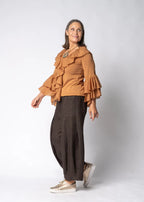 Olenna Linen Pants in Chocolate Truffle