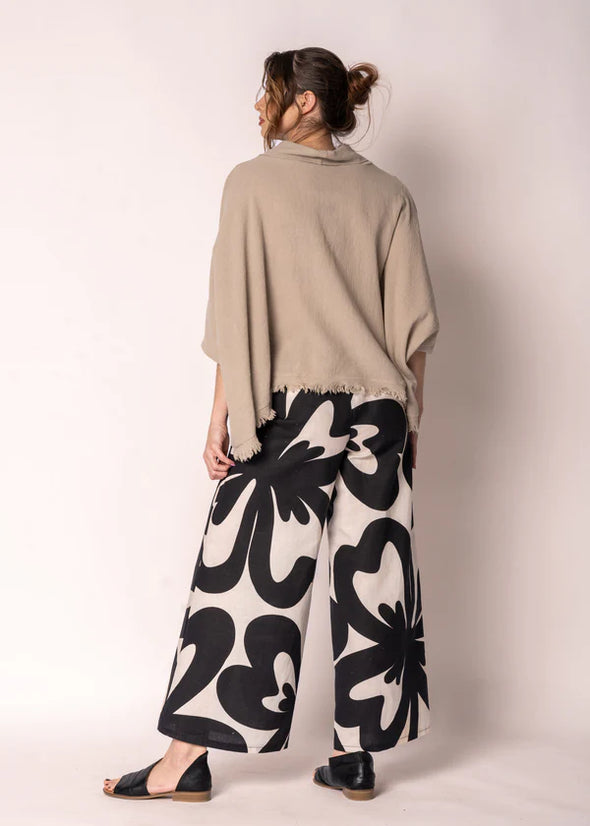 Kiora Linen Top in Latte