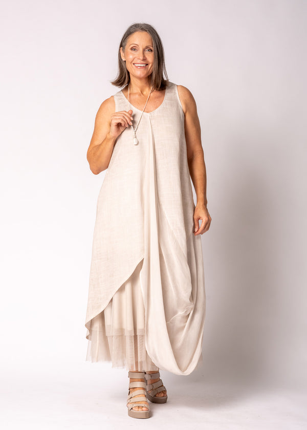 Mirabella Dress in Antique Beige