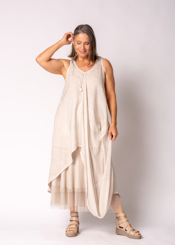 Mirabella Dress in Antique Beige