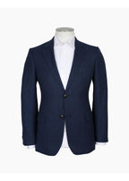 Hawker Wool Linen Textured Blazer -  Blue