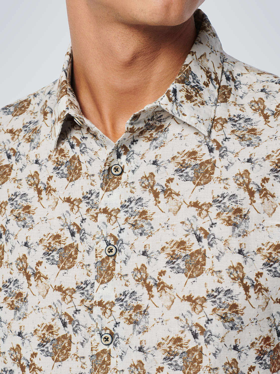 No Excess Long Sleeve Shirt: Forest Floor - Offwhite