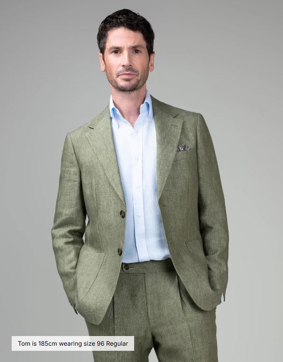 Rembrandt Malta Linen Blazer - Sage Green