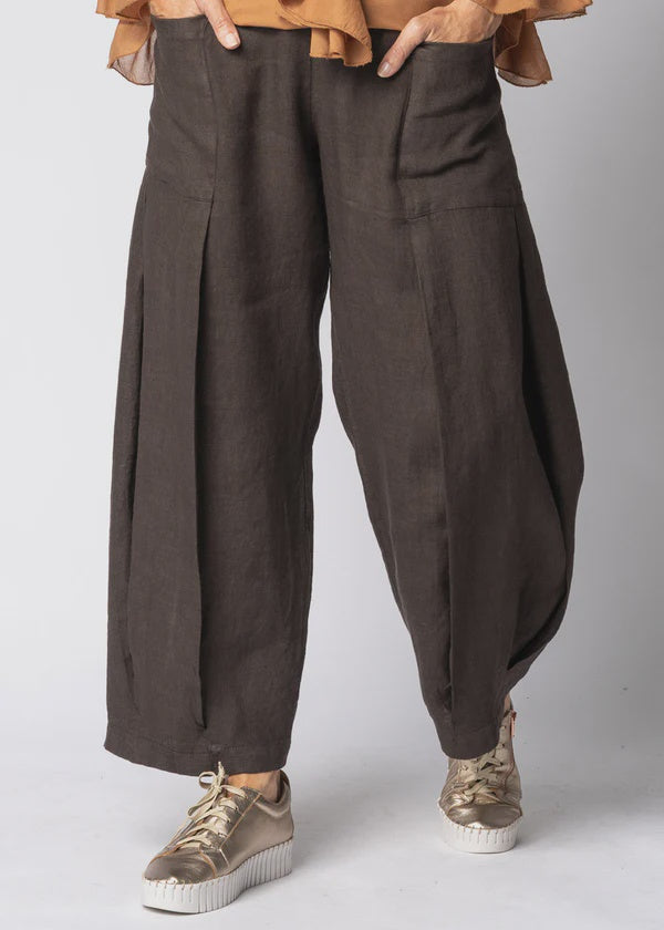 Olenna Linen Pants in Chocolate Truffle
