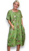 Helga May Mid Sleeve Maxi Dress: Lingonberry - Avocado