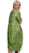 Helga May Mid Sleeve Maxi Dress: Lingonberry - Avocado