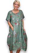 Helga May Mid Sleeve Maxi Dress: Lingonberry - Sage