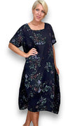 Helga May Mid Sleeve Maxi Dress: Lingonberry - Navy