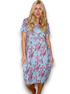 Helga May Jungle Dress: Far Away Rose - Aqua