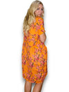 Helga May Jungle Dress: Far Away Rose - Bright Orange