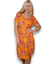 Helga May Jungle Dress: Far Away Rose - Bright Orange