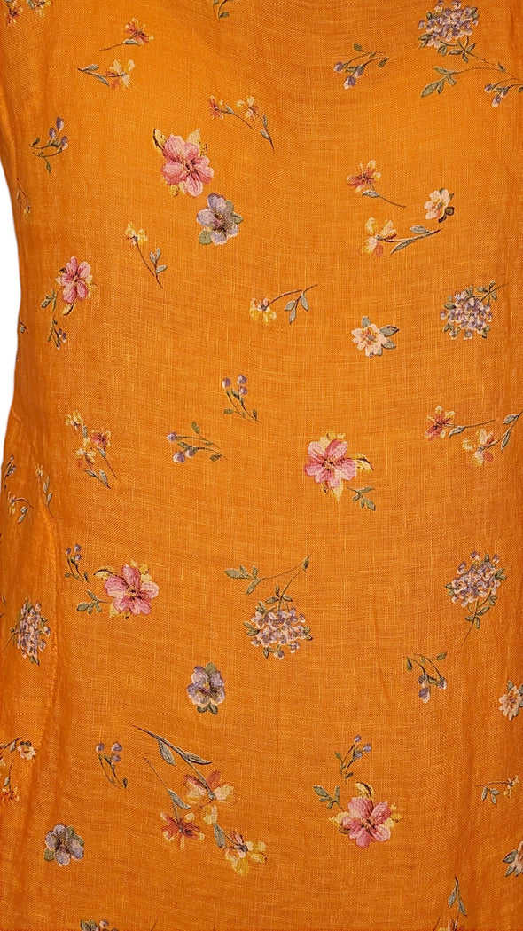 Helga May Kennedy Dress: Windy Bloom - Bright Orange