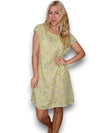 Helga May Kennedy Dress: Windy Bloom - Lime