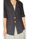 Helga May: Linen Suit Jacket - Dark Navy