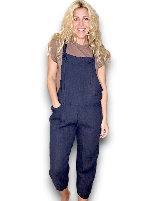 Helga May Linen Jumpsuit - Plain Navy