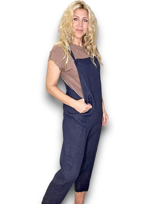 Helga May Linen Jumpsuit - Plain Navy