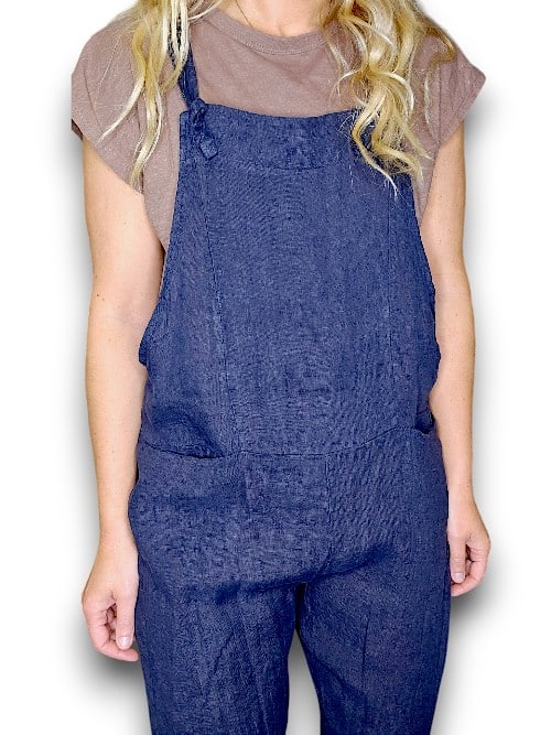 Helga May Linen Jumpsuit - Plain Navy