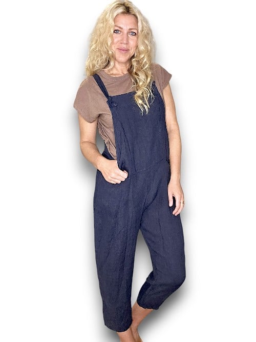 Helga May Linen Jumpsuit - Plain Navy