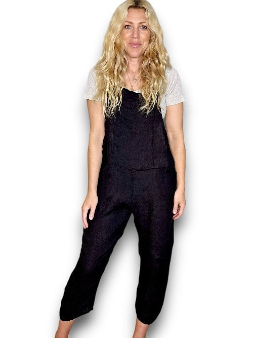 Helga May Linen Jumpsuit - Plain Black