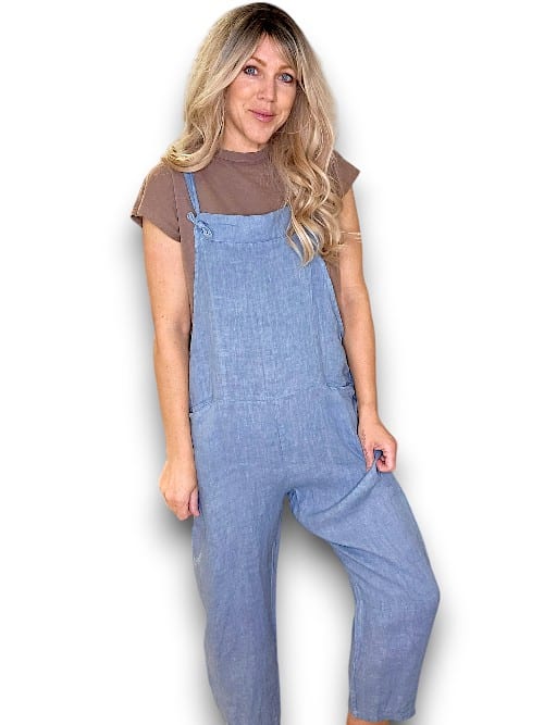 Helga May Linen Jumpsuit - Plain Petrol