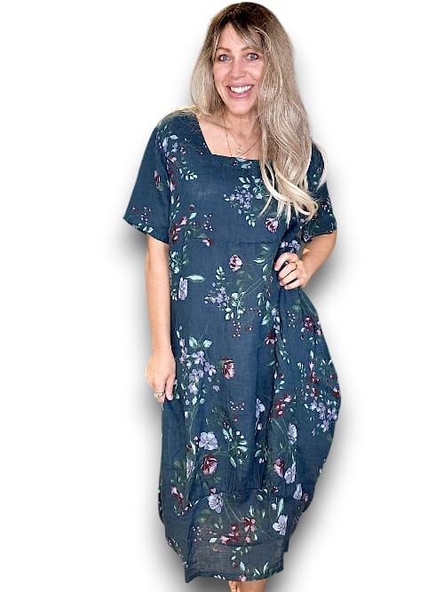 Helga May Mid Sleeve Maxi Dress: Lingonberry - Dark Jade