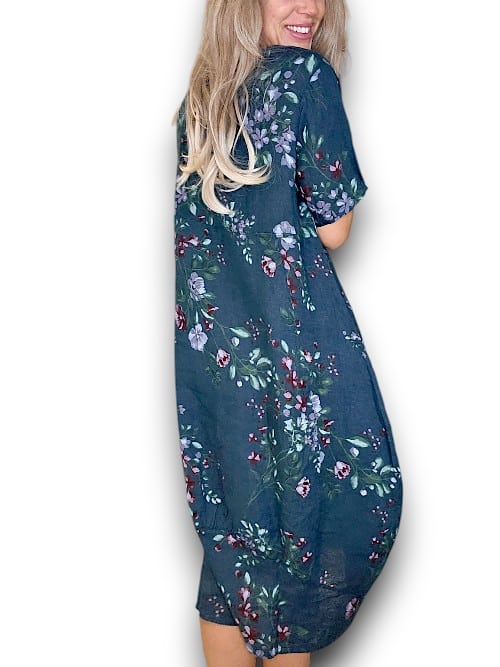 Helga May Mid Sleeve Maxi Dress: Lingonberry - Dark Jade