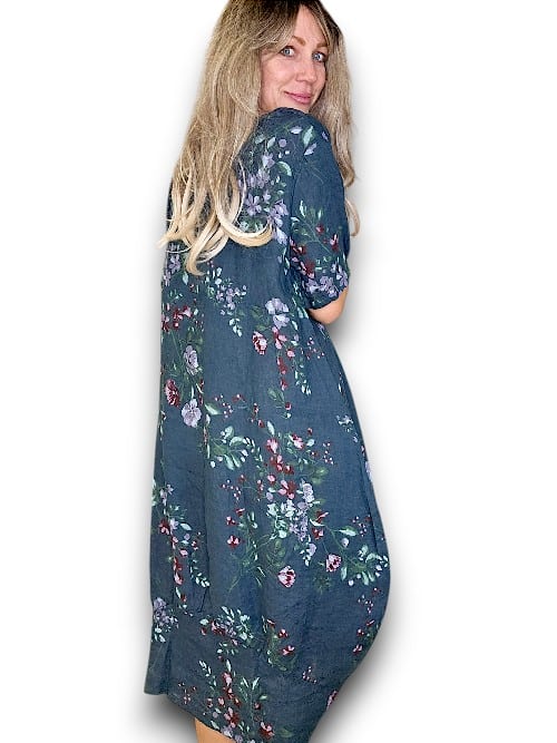 Helga May Mid Sleeve Maxi Dress: Lingonberry - Dark Jade