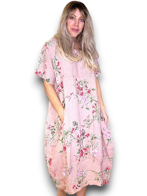 Helga May Mid Sleeve Maxi Dress: Lingonberry -  Baby Pink