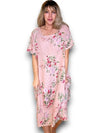 Helga May Mid Sleeve Maxi Dress: Lingonberry -  Baby Pink