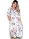 Helga May Button Sleeve Maxi Dress: Scarlett Rose - White