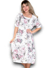 Helga May Button Sleeve Maxi Dress: Scarlett Rose - White