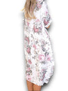 Helga May Button Sleeve Maxi Dress: Scarlett Rose - White