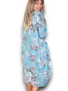 Helga May Button Sleeve Maxi Dress: Scarlett Rose - Light Turquoise