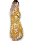 Helga May: Button Sleeve Maxi Dress - Scarlett Rose Mustard
