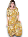 Helga May: Button Sleeve Maxi Dress - Scarlett Rose Mustard