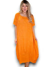 Helga May: Mid Sleeve Maxi Dress - Orange