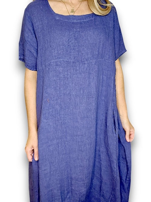 Helga May: Mid Sleeve Maxi Dress - Indigo