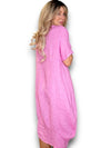 Helga May: Mid Sleeve Maxi Dress - Bubblegum Pink