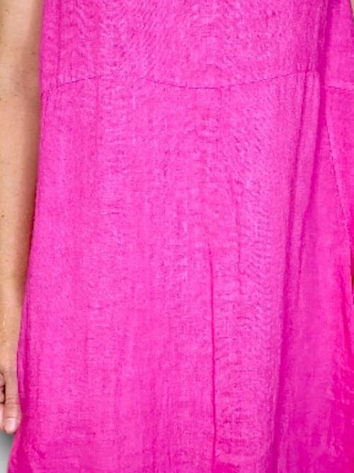 Helga May: Mid Sleeve Maxi Dress - Hot Pink